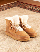 Foote Brother Women's Urban Winter Boots Handmade Cow Suede Upper 17mm Merino Wool Lining Slip On Urban Lightweight Warm Comfort