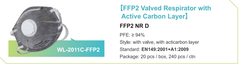 Footebrother FFP2 Valved Respirator withActive Carbon Layer