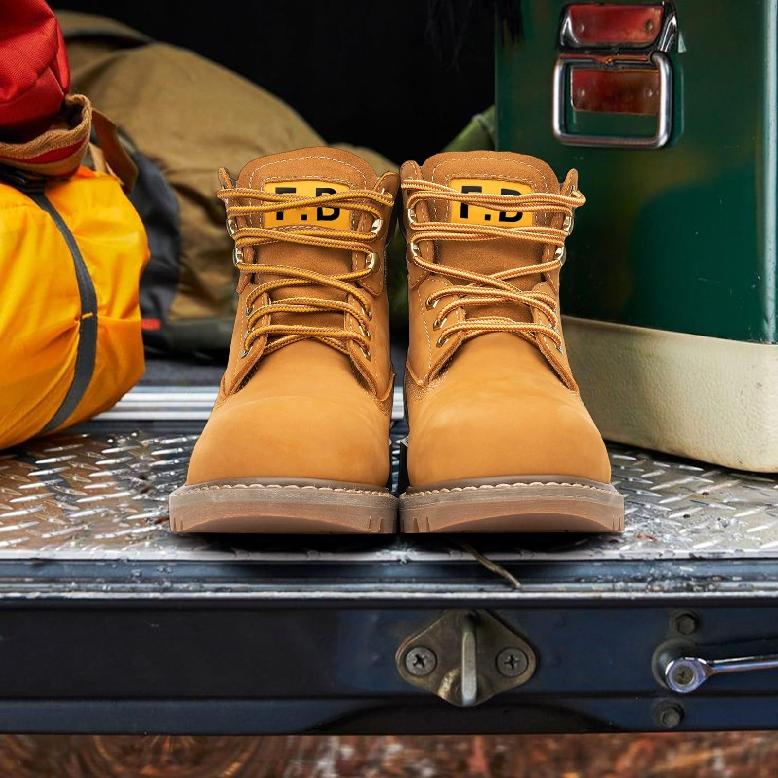 Men's Anti-Slip Work Shoes with Nubuck Upper and European SRC Certification